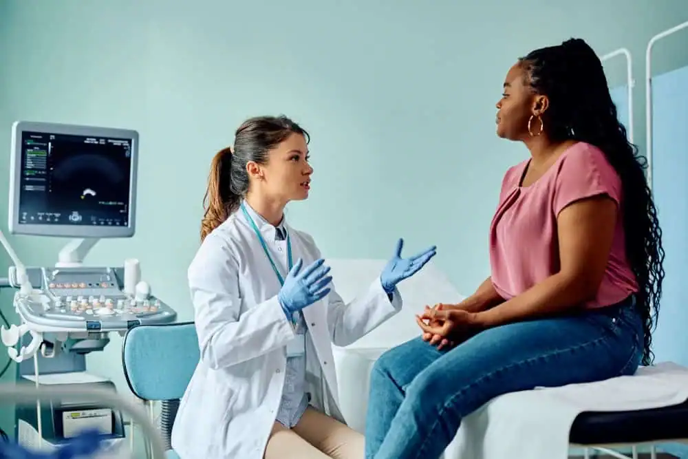 Woman have consultation about vaginal laxity West Sussex